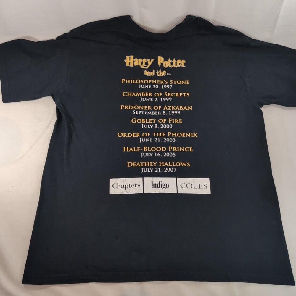 10 Years of Magic 1997-2007 Harry Potter Books Shirt T-Shirt M Medium Black RARE
